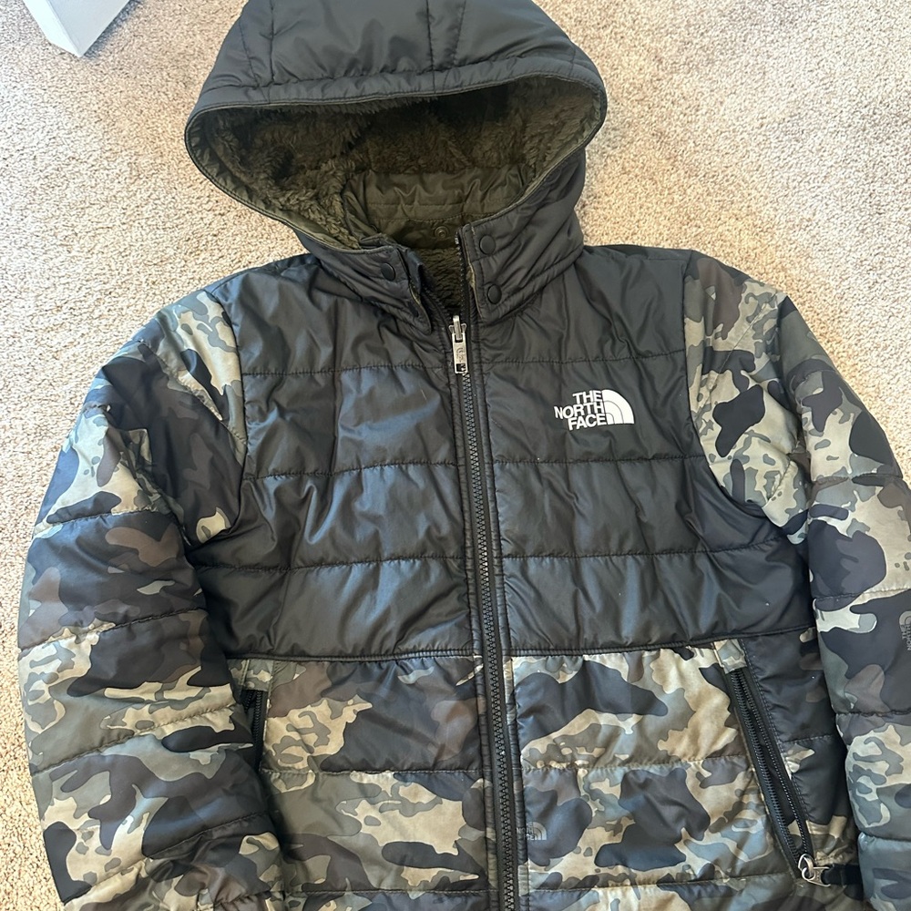The North Face Black and Green Puffer Jacket